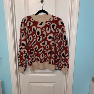 Cheetah print high neck sweater